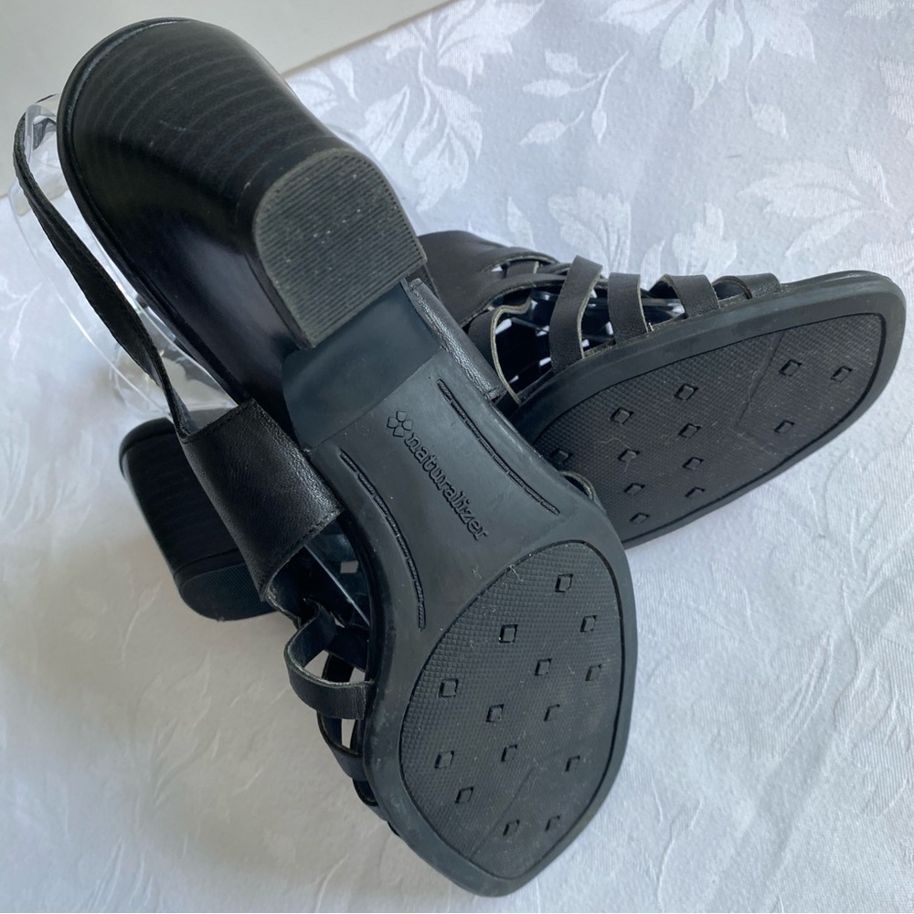 Naturalizer Black Leather Woven Sandals Size 7.5 - Picture 11 of 12